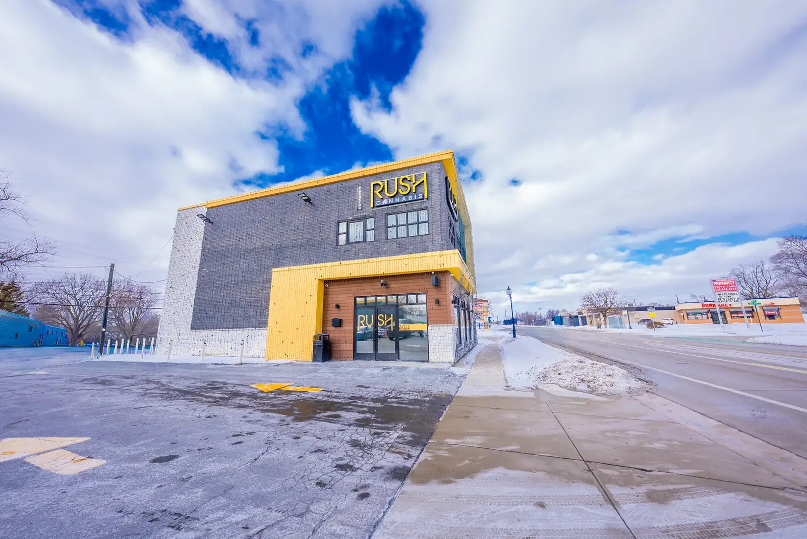 The RUSH Cannabis Hazel Park storefront exterior and signage